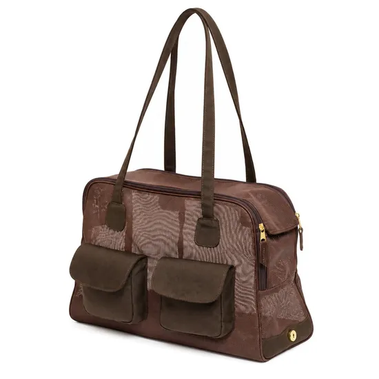 Custom Breathable Mesh Pet Carrier Tote Bag with Zipper Opening