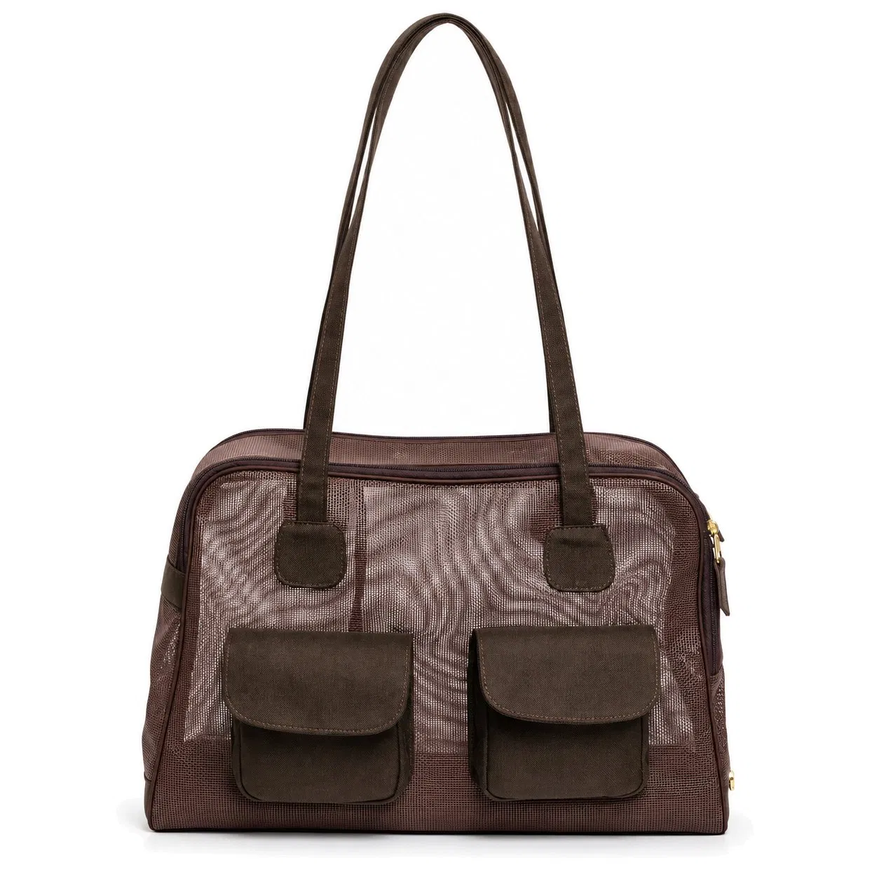 Custom Breathable Mesh Pet Carrier Tote Bag with Zipper Opening
