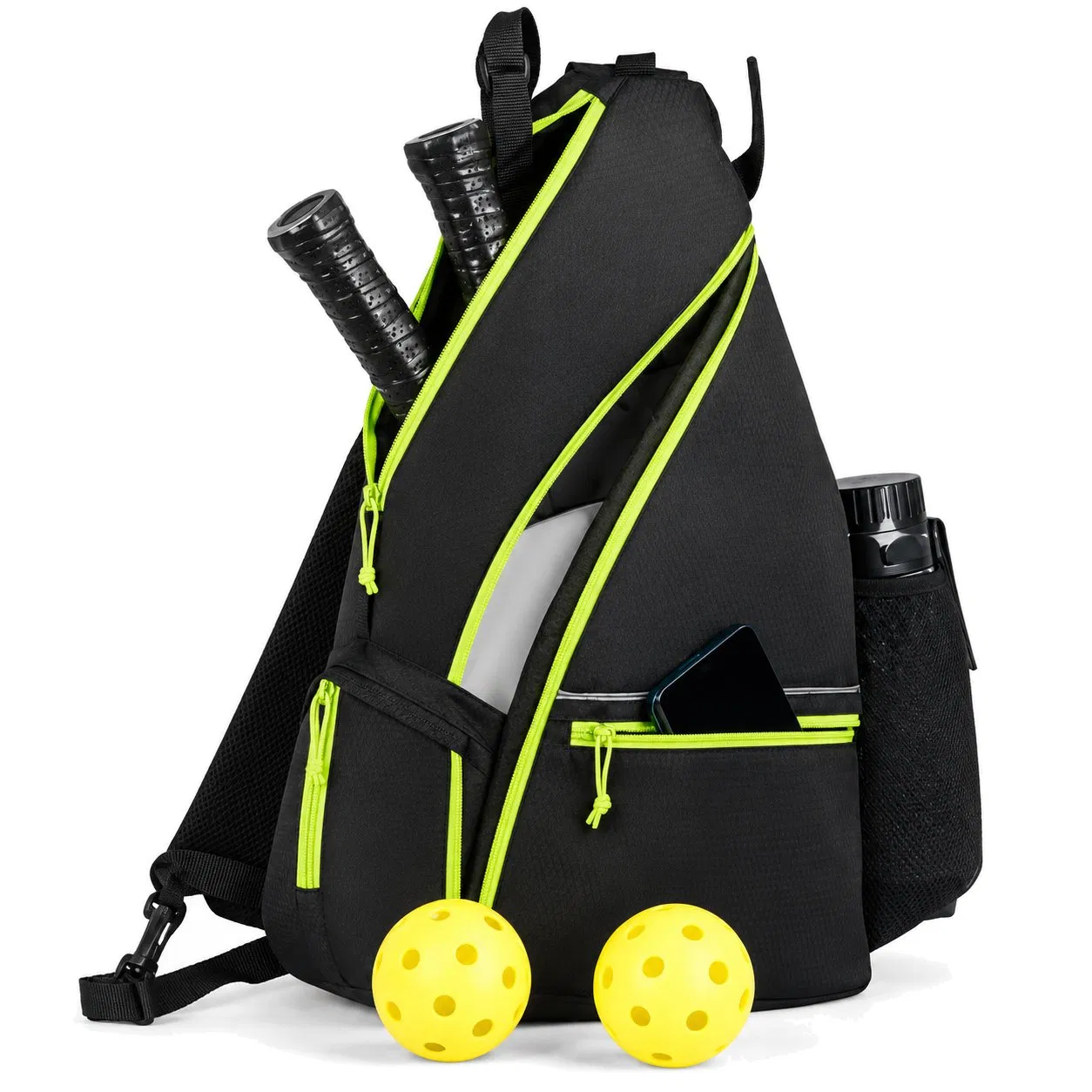 Custom Polyester Pickleball Racket Bag with Zipper and Shoulder Strap