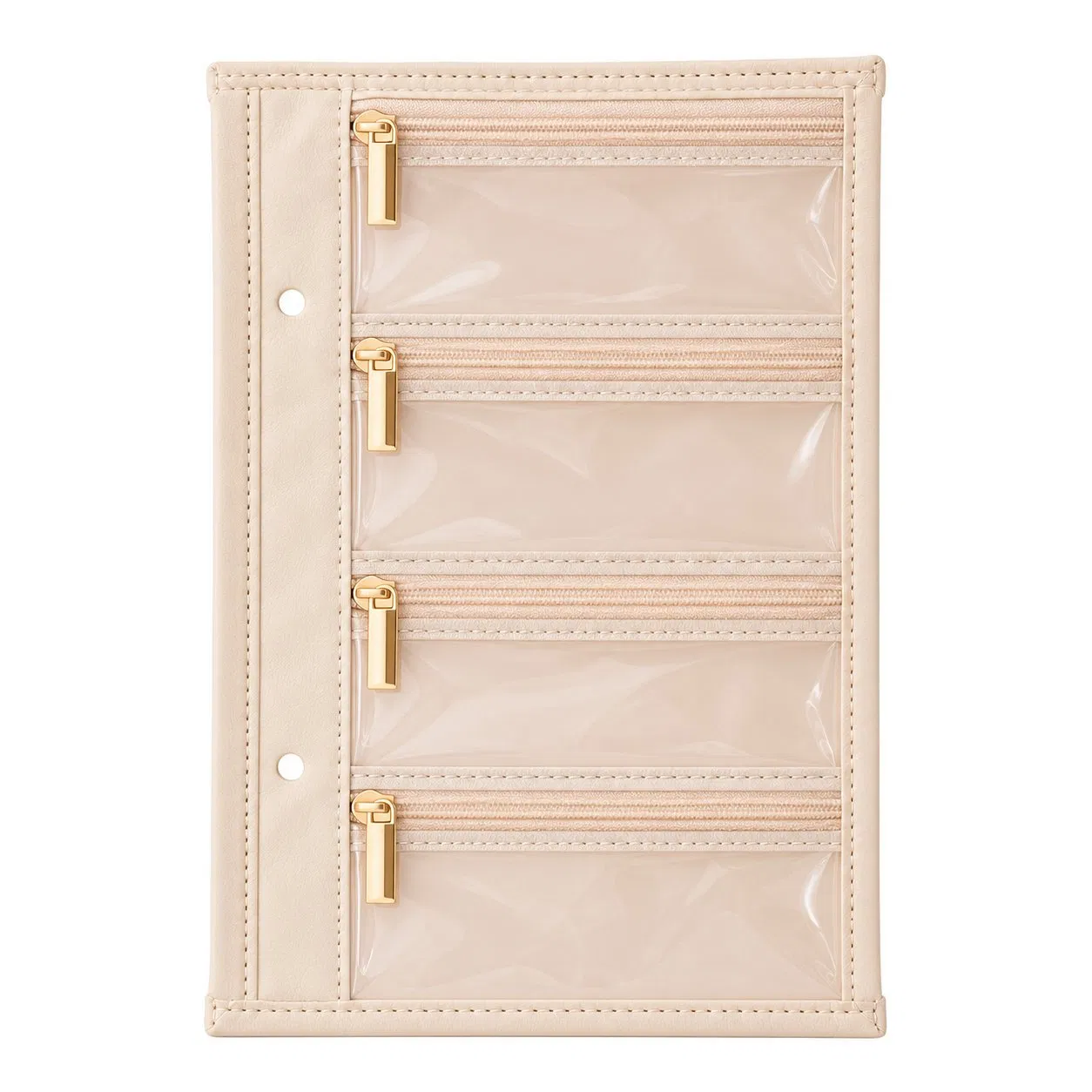 Custom Portable Jewelry Storage Booklet with Clear Zipper Compartments