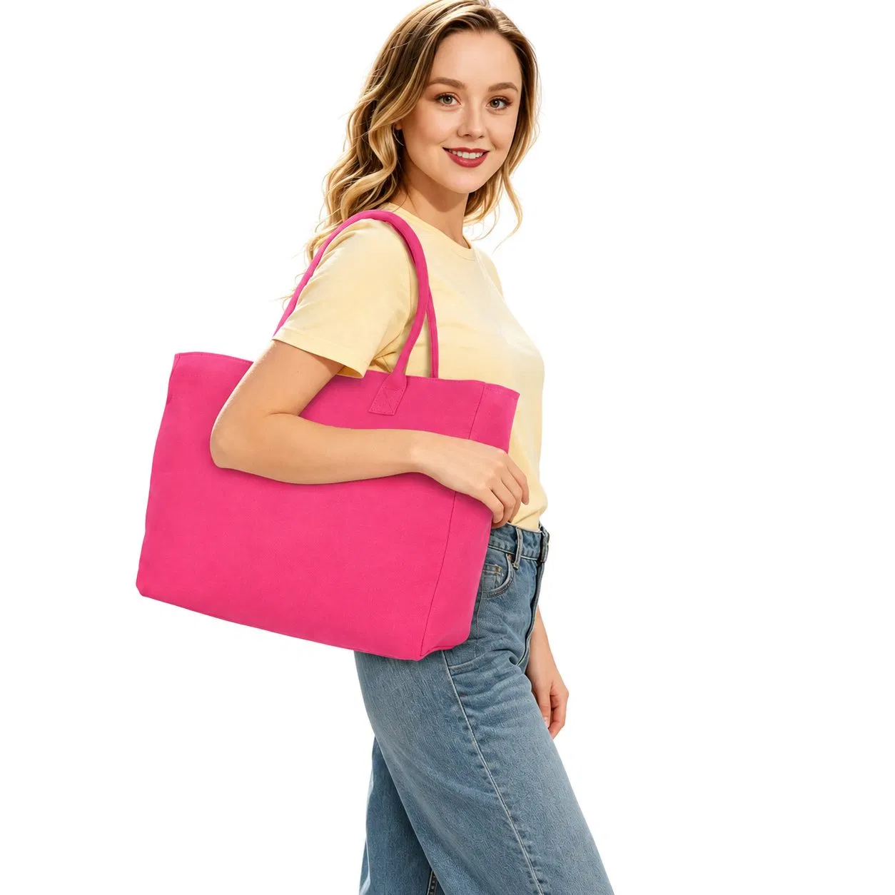 Custom Canvas Women Shoulder Tote Bag for Work Shopping and Travel