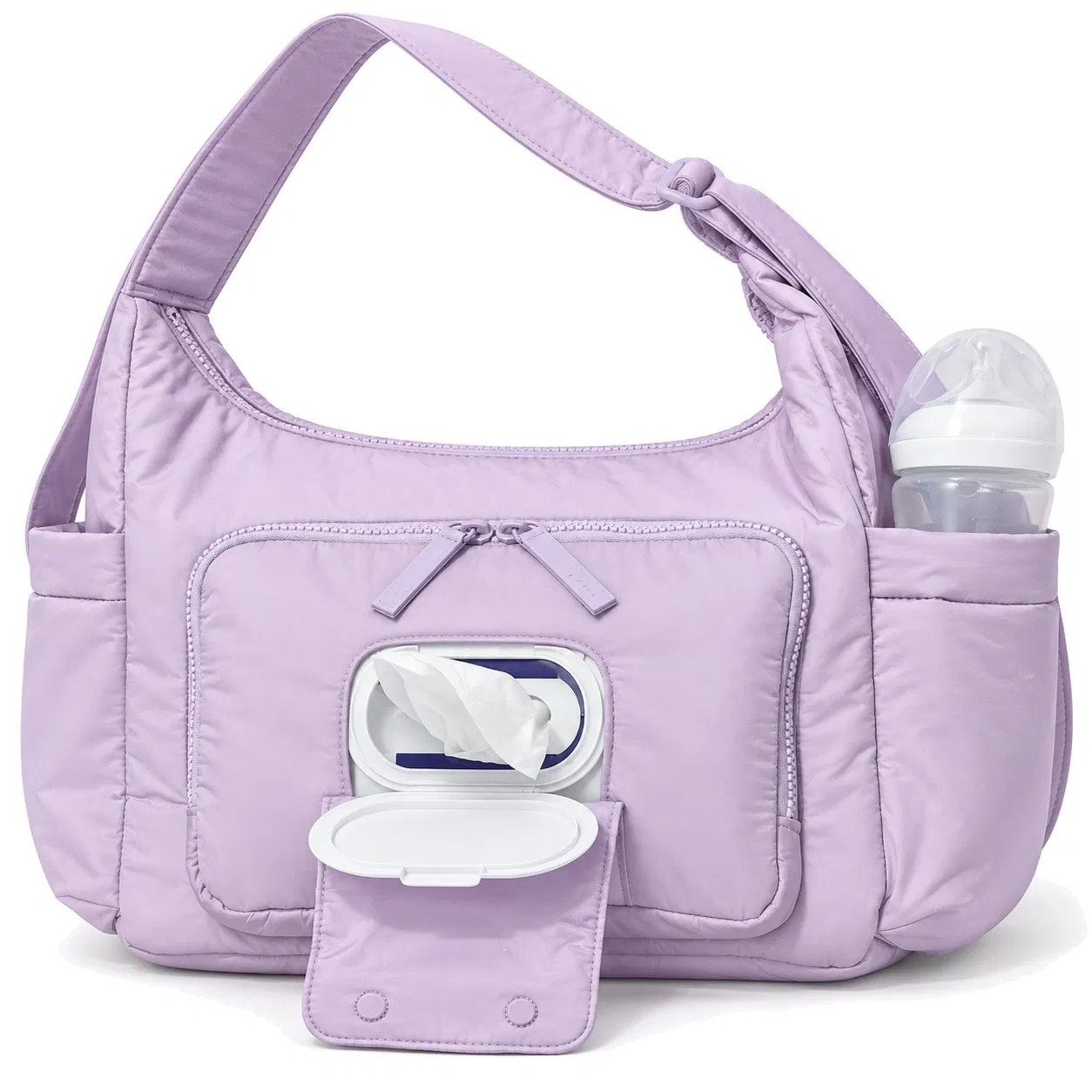 Custom Nylon Puffer Diaper Bag Crossbody Stroller Organizer for Travel