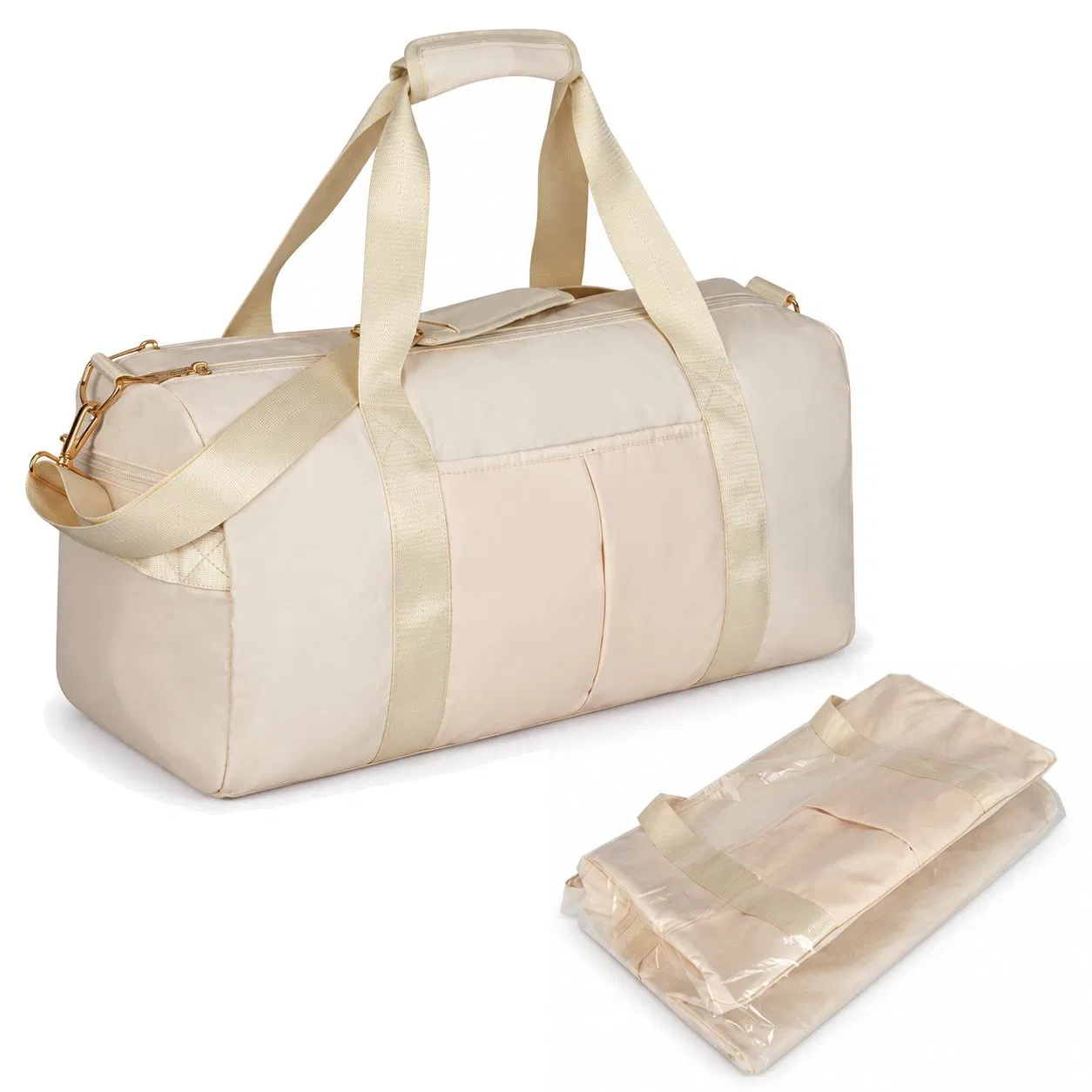 Custom Polyester Gym Duffle Bag with Shoe Compartment and Luggage Sleeve