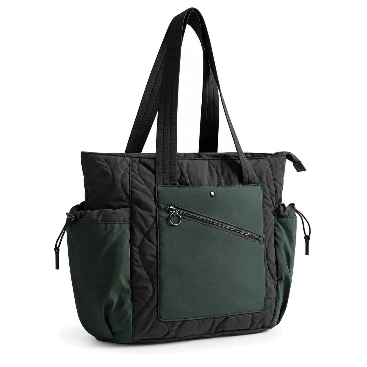 Custom Nylon Tote Bag with Shoulder Straps for Shopping and Daily Carry