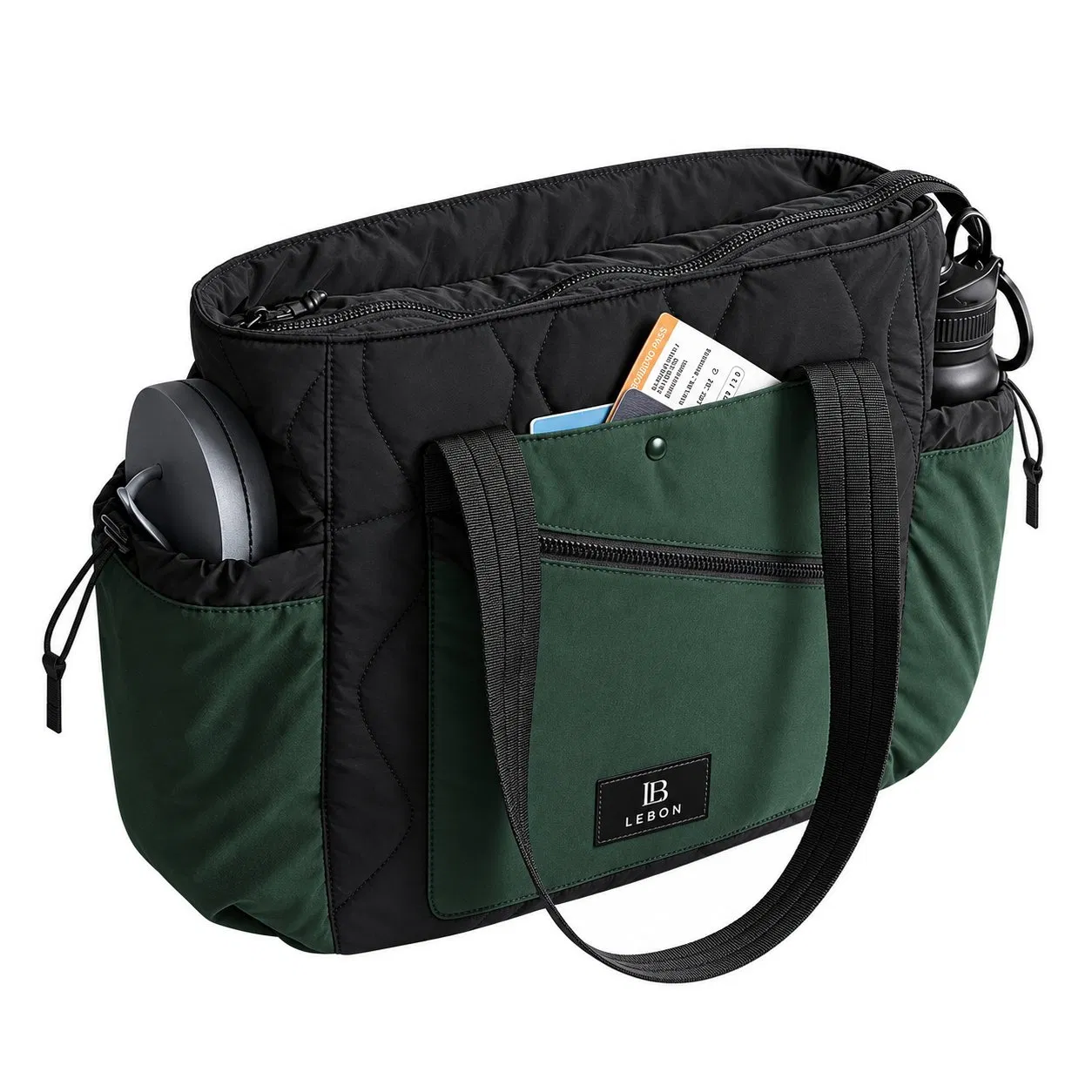 Custom Nylon Tote Bag with Shoulder Straps for Shopping and Daily Carry