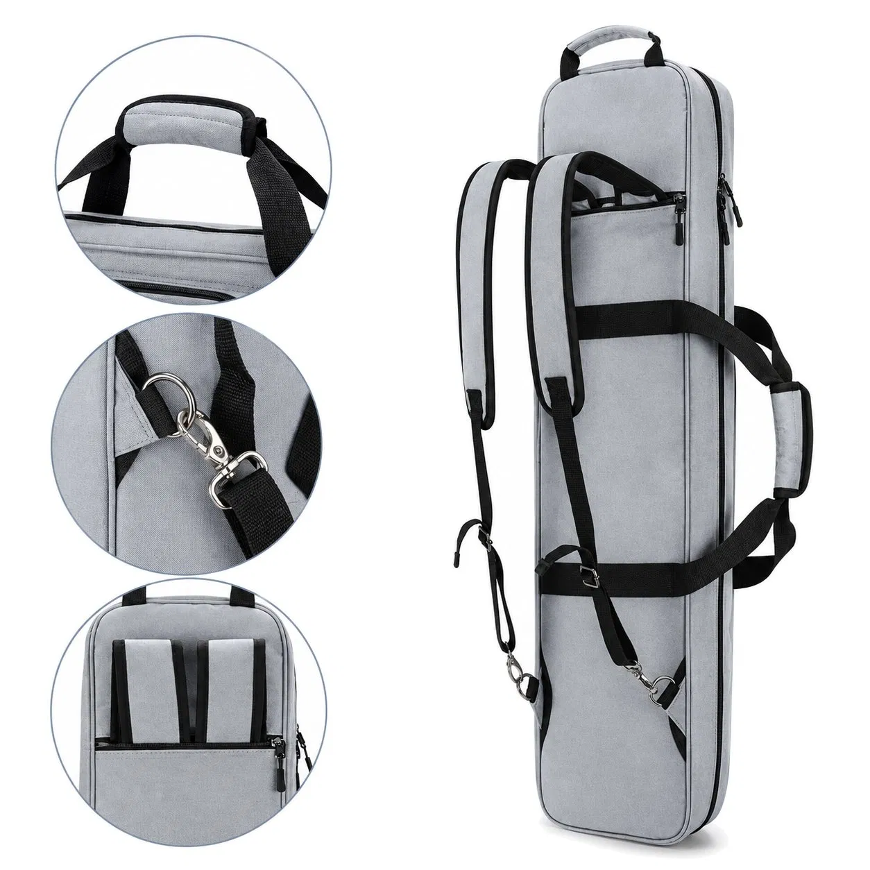 Custom Polyester Billiard Cue Bag with Adjustable Shoulder Strap for Snooker