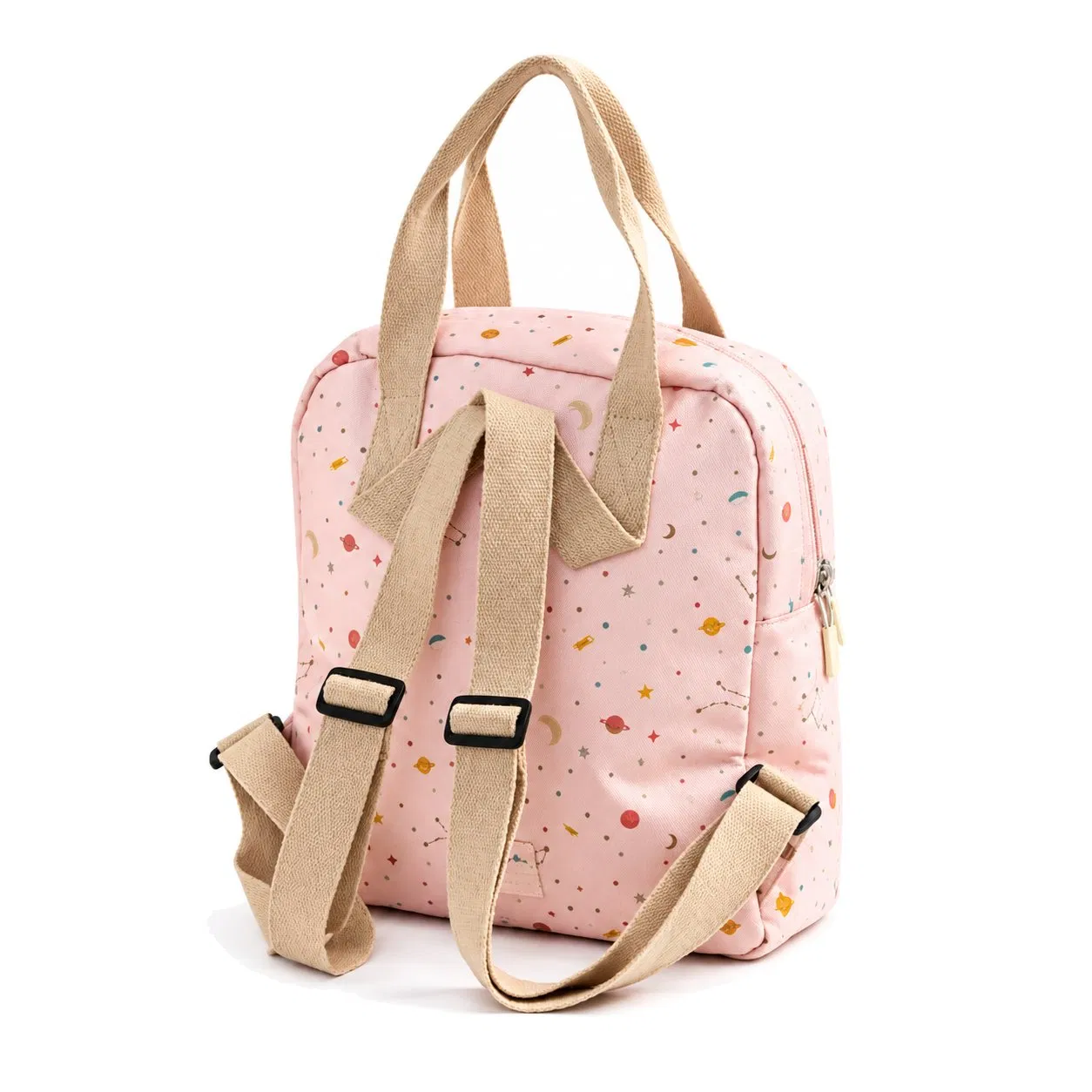 Custom Cotton School Backpack with Adjustable Straps and Front Flap Pocket