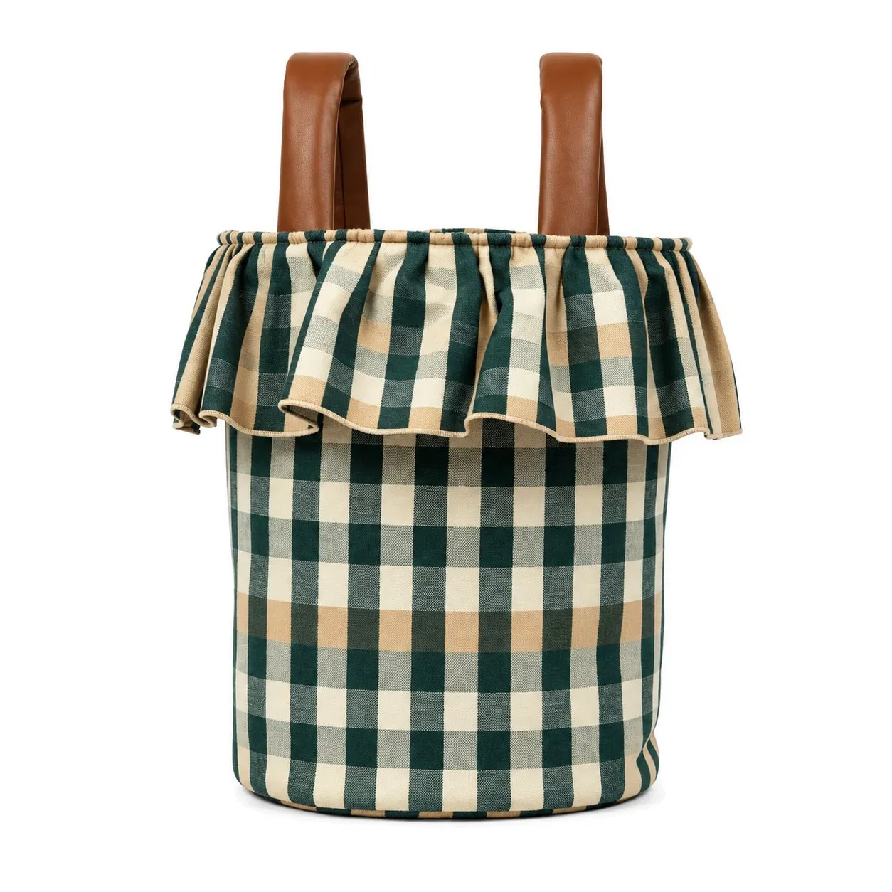 Custom Ruffle Bucket Diaper Bag Stroller Organizer Tote