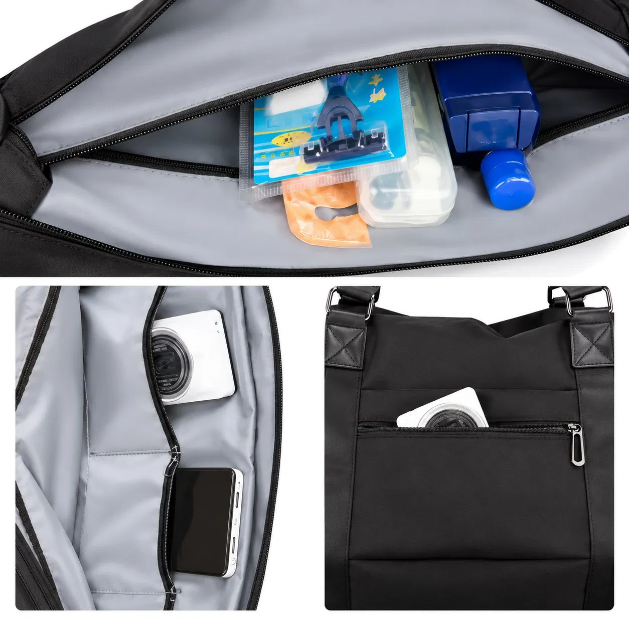 40L Canvas Travel Duffel Bag with Adjustable Shoulder Strap