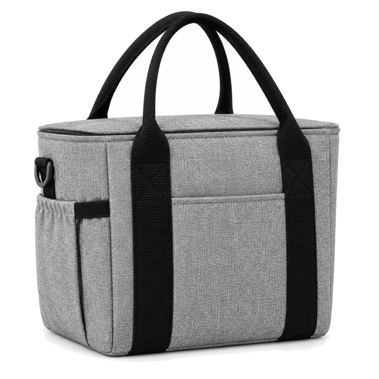 Custom Logo Insulated Lunch Tote Cooler Bag with Side Bottle Pockets