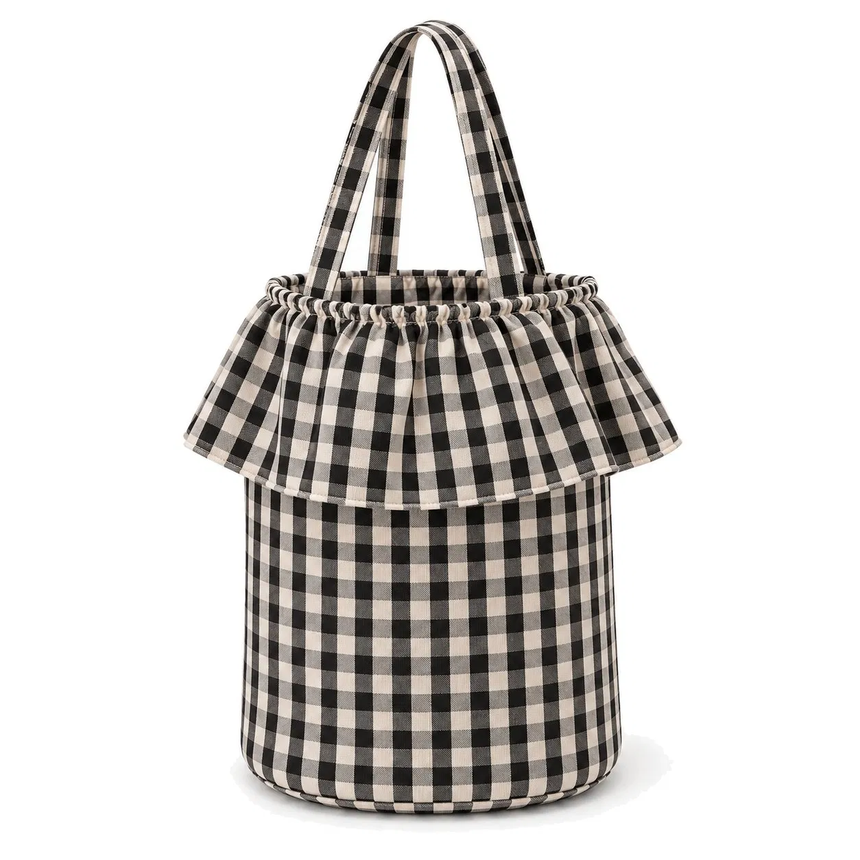 Custom Checkered Hanging Baby Stroller Organizer Bag for Travel and Pushchair Storage