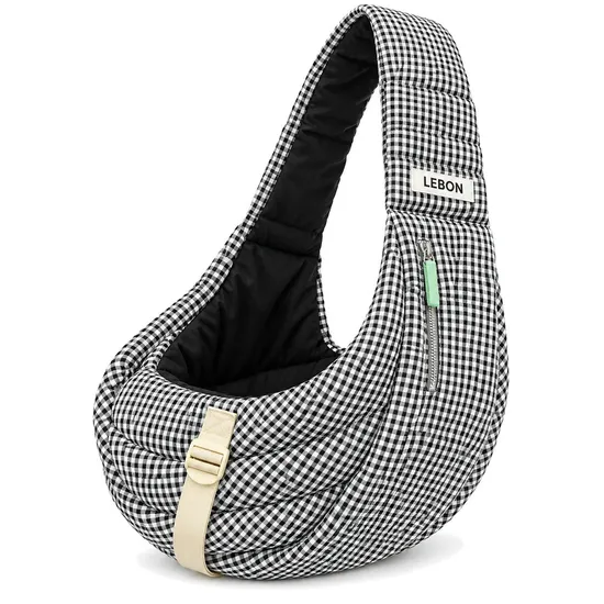 Custom Logo Quilted Nylon Pet Sling Carrier Bag for Small Dogs and Cats