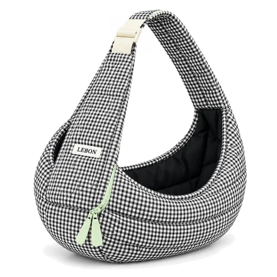 Custom Logo Quilted Nylon Pet Sling Carrier Bag for Small Dogs and Cats
