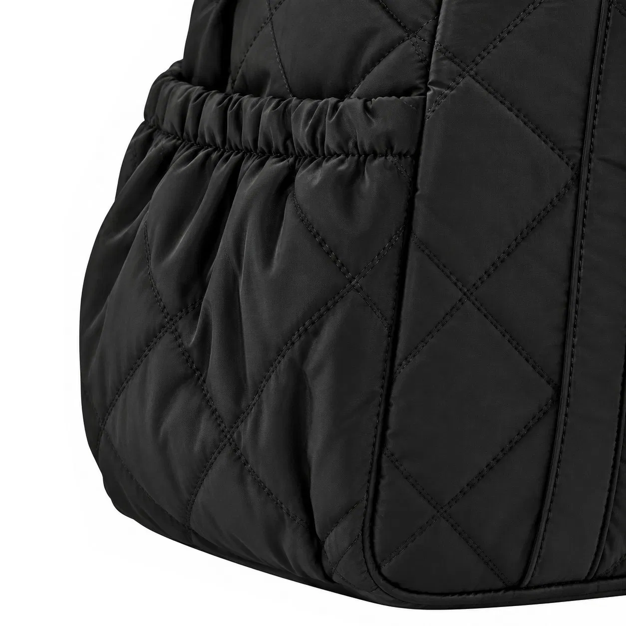 Custom Quilted Diaper Tote Bag with Shoulder Strap and Zipper Pockets