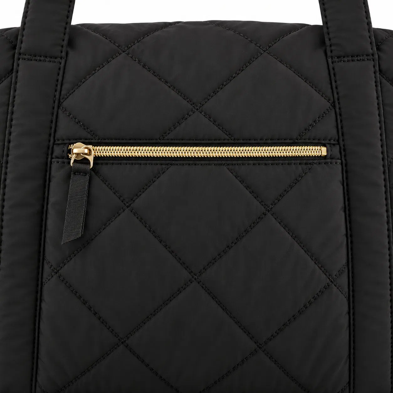 Custom Quilted Diaper Tote Bag with Shoulder Strap and Zipper Pockets