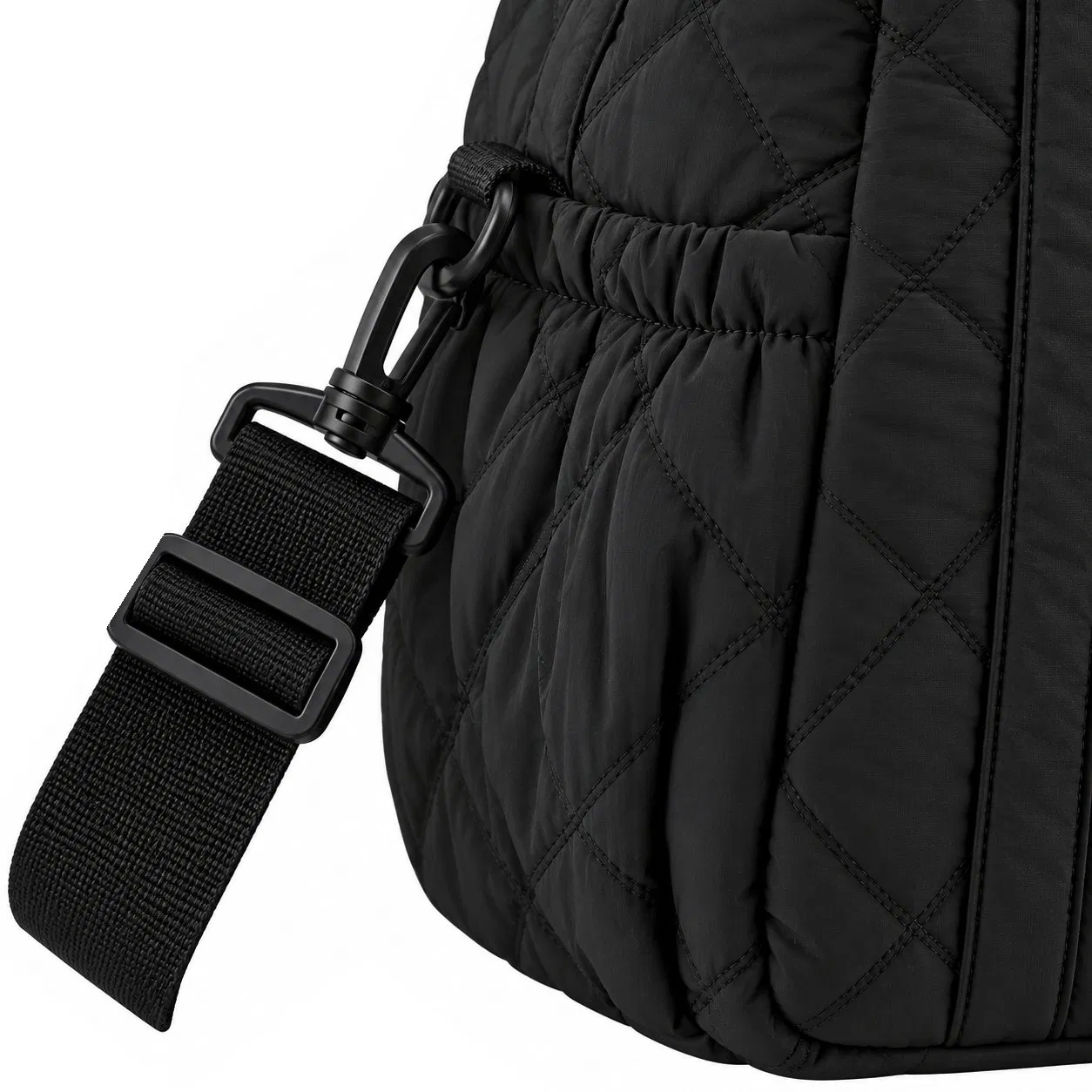 Custom Quilted Diaper Tote Bag with Shoulder Strap and Zipper Pockets