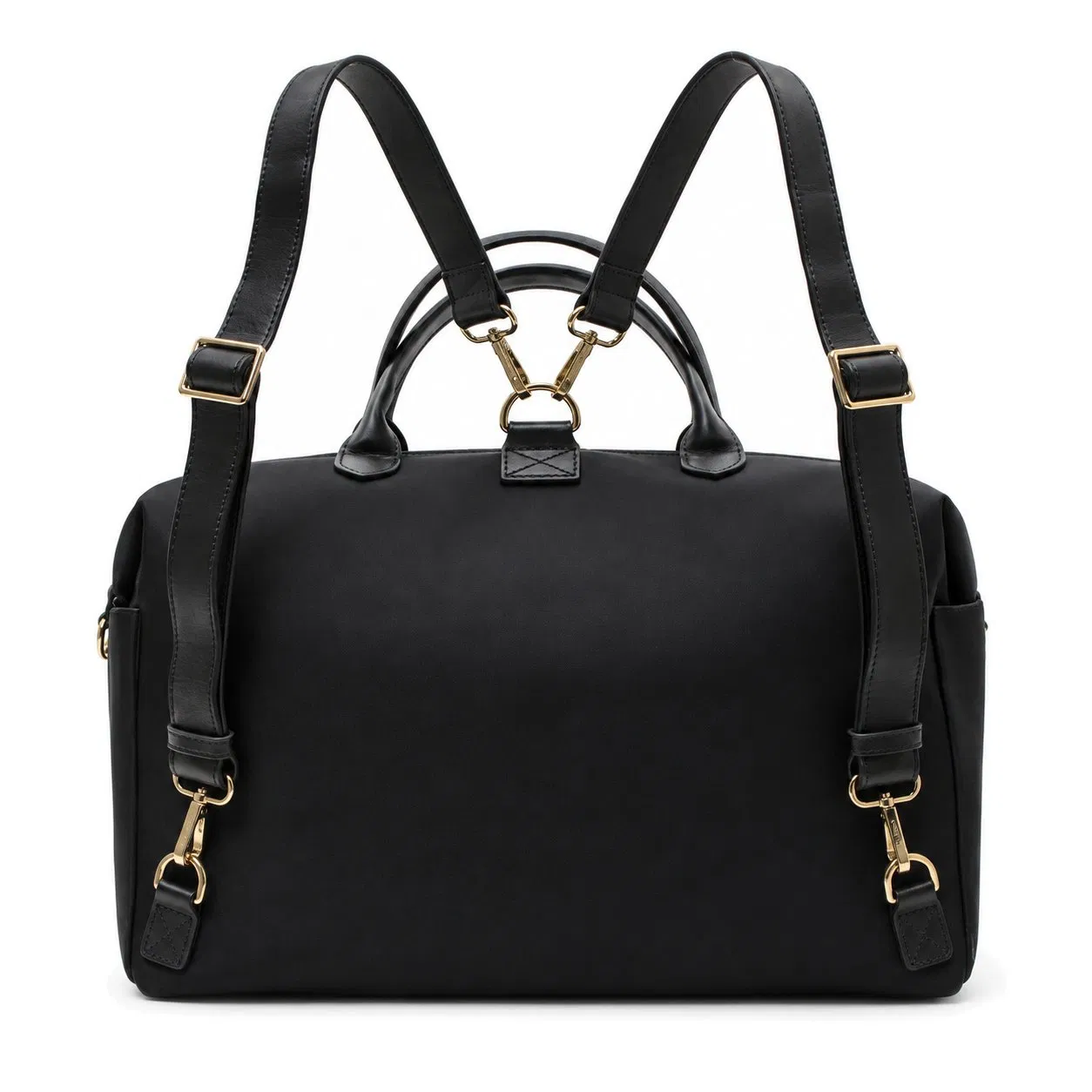 Custom Vegan PU Leather Diaper Backpack Bag with Tote Handles and Multiple Pockets