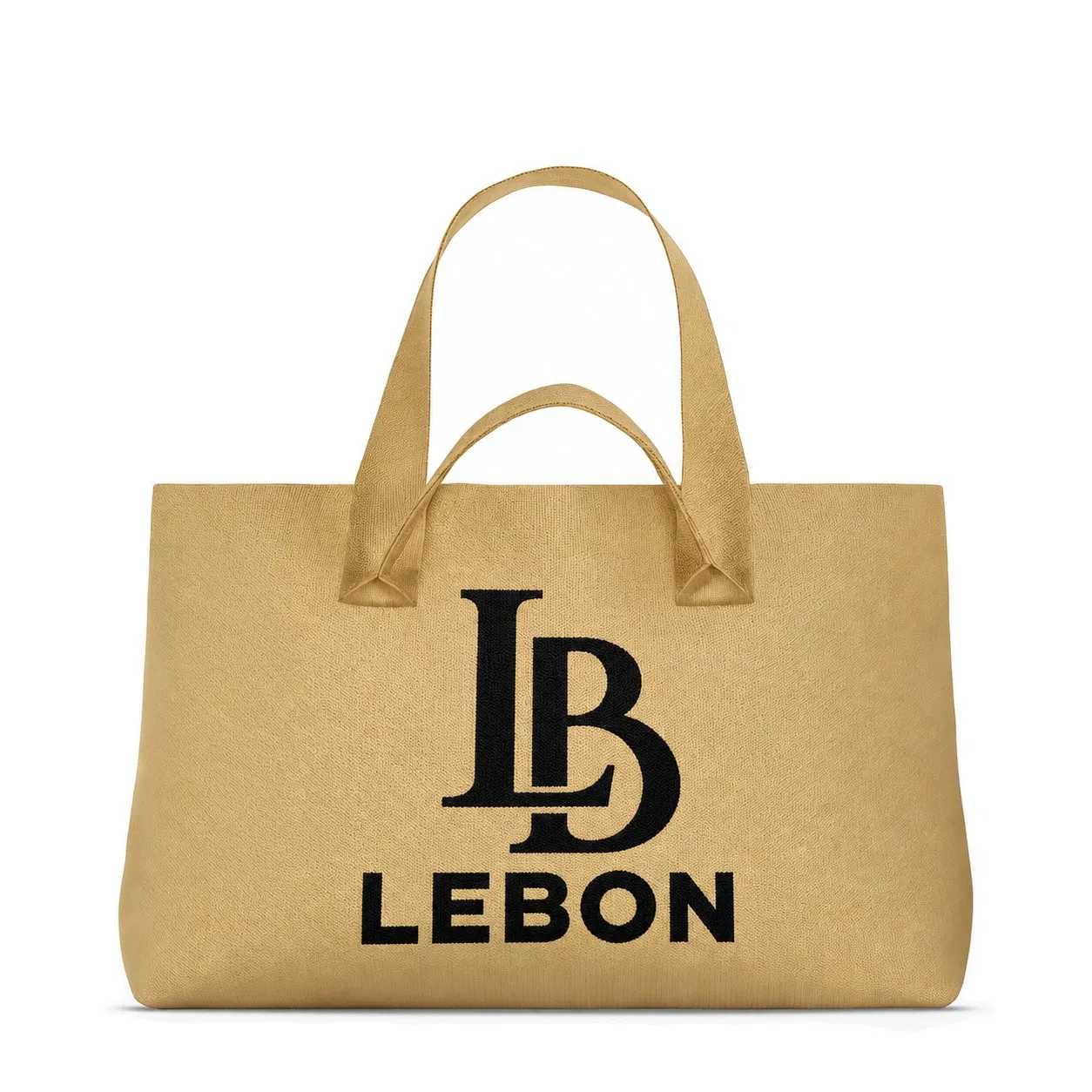 Custom Logo Knitted Fabric Tote Shoulder Bag with Long Handles for Shopping and Beach
