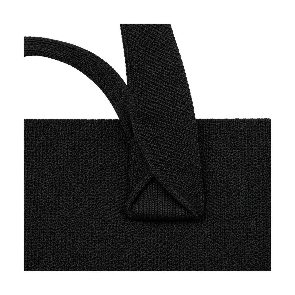 Custom Logo Knitted Fabric Tote Shoulder Bag with Long Handles for Shopping and Beach