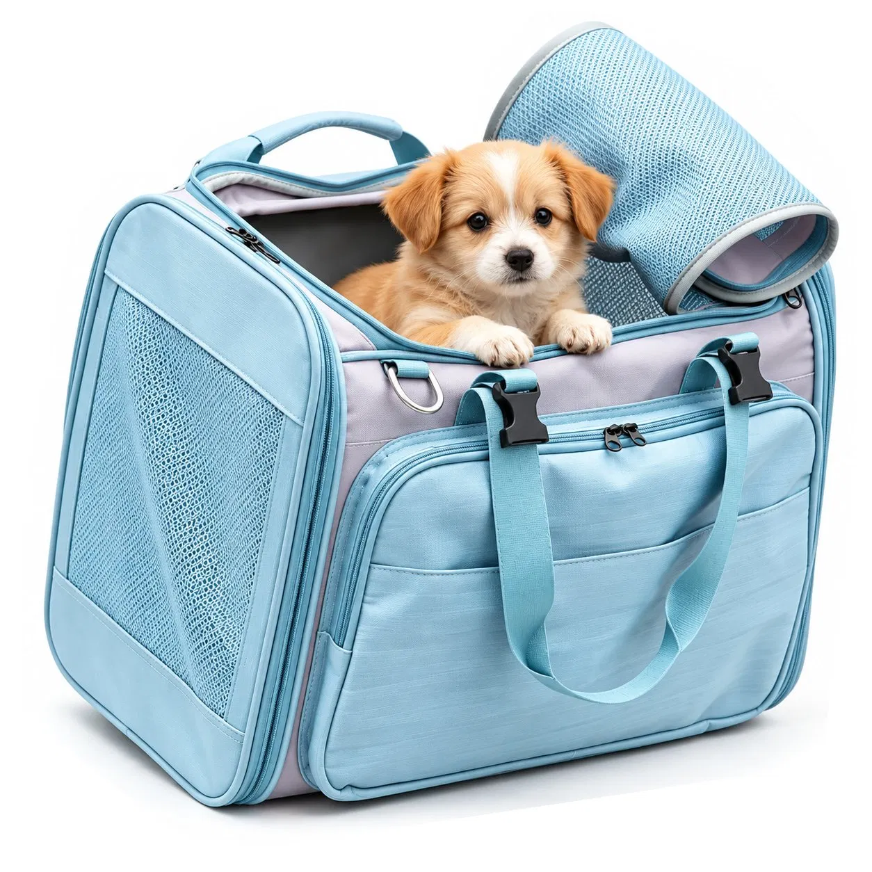OEM Custom Logo Breathable Polyester Pet Carrier Backpack Bag for Small Dogs and Cats Outdoor Travel