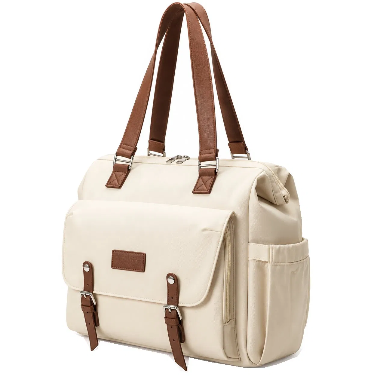 OEM Custom Logo Water Resistant Nylon Mommy Diaper Tote Bag with Multiple Pockets for Baby Travel