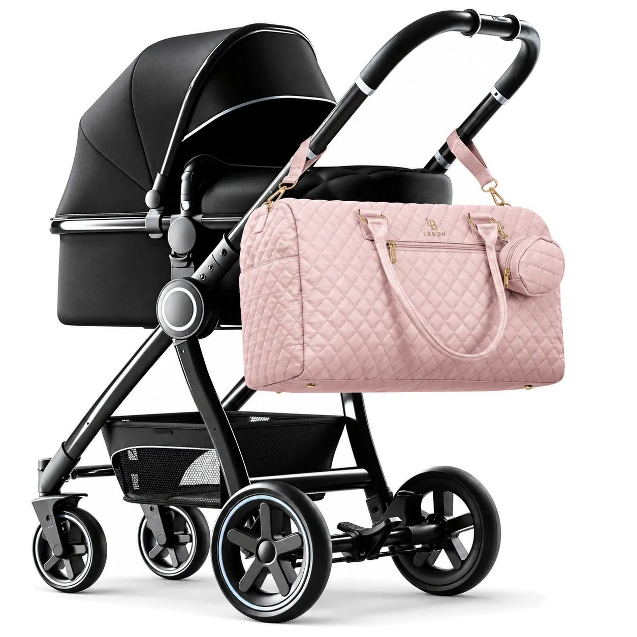 Custom PU Diaper Tote Bag for Baby Travel with Zipper and Large Capacity