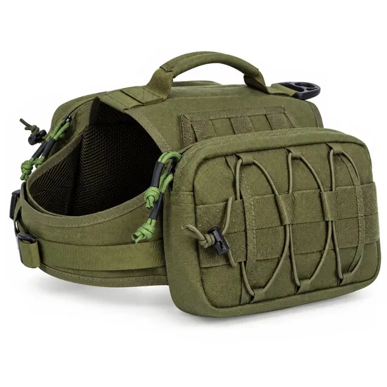 Custom Tactical Dog Harness with Molle Pouch Adjustable Oxford Pet Training Vest