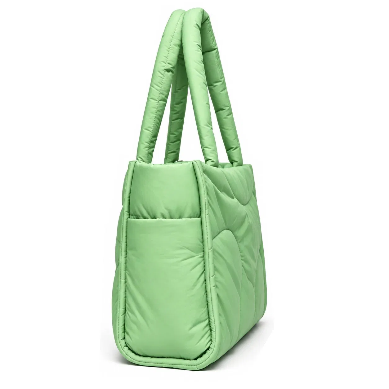 Custom Nylon Puffer Tote Bag Large Quilted Lightweight Zipper Handbag for Work and Travel