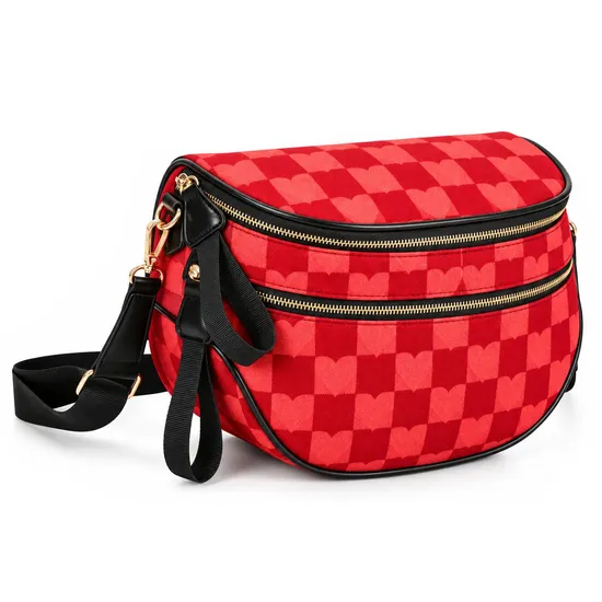 Custom Checkerboard Fanny Pack Adjustable Crossbody Waist Bag for Travel