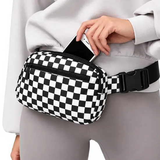 Custom Nylon Candy Pattern Fanny Pack Adjustable Waist Bag for Women Travel
