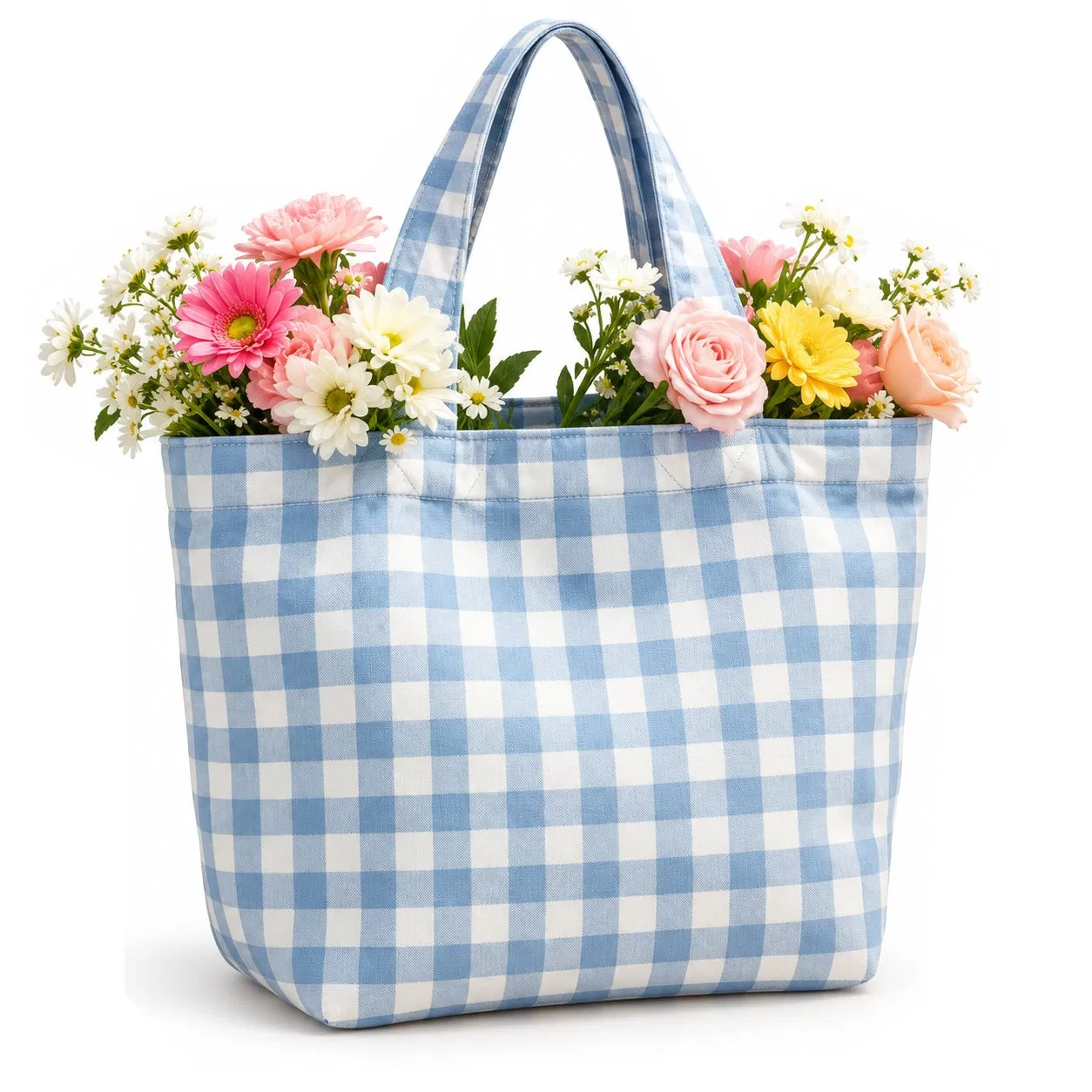 Custom Logo Large Capacity Denim Tote Bag with Zipper and Shoulder Handles