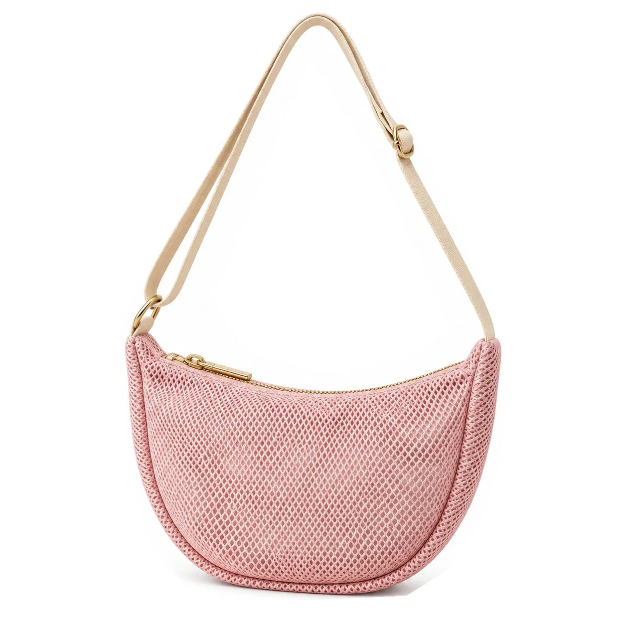 Custom Logo Breathable Mesh Crescent Sling Shoulder Crossbody Bag