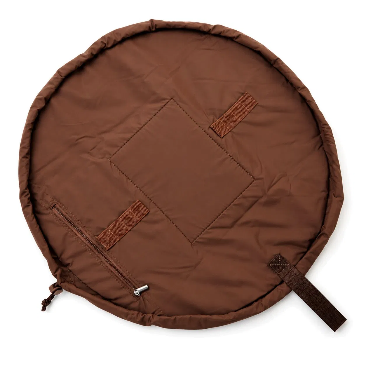 Custom Foldable Drawstring Makeup Bag Open Flat Polyester Cosmetic Organizer Travel Pouch