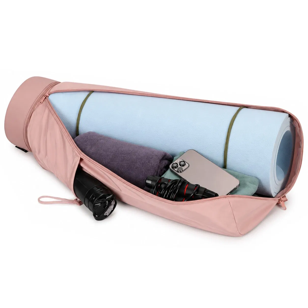 Custom Polyester Yoga Mat Carrier Bag Gym Sling with Bottle Pocket Wet Clothes Compartment