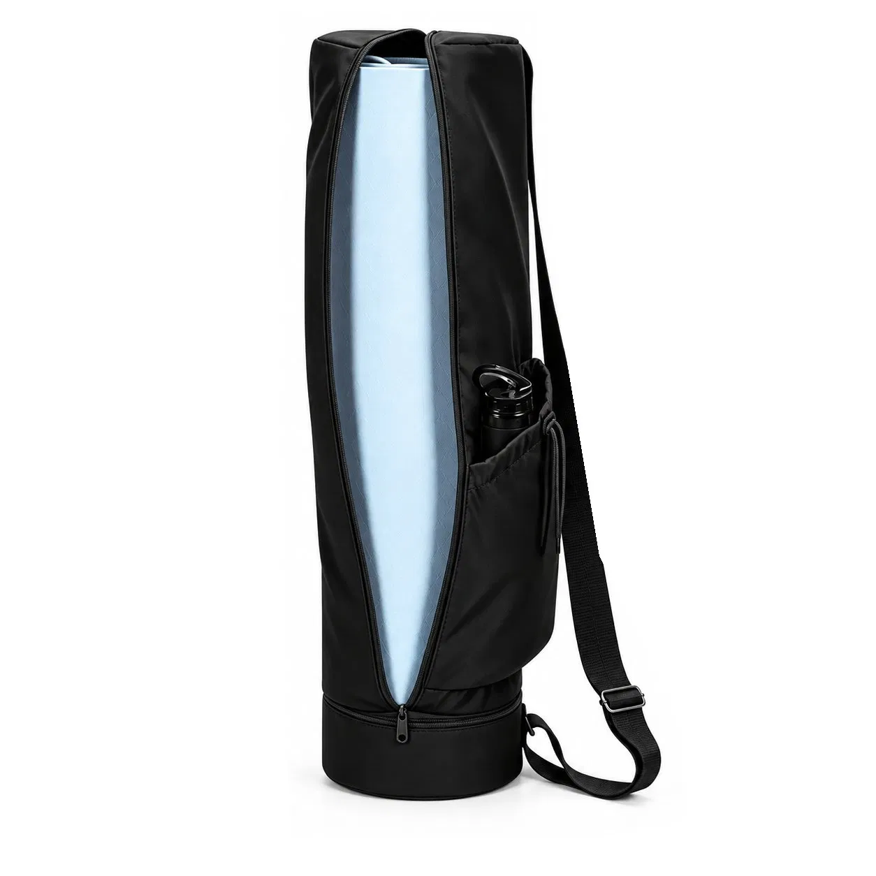 Custom Polyester Yoga Mat Carrier Bag Gym Sling with Bottle Pocket Wet Clothes Compartment