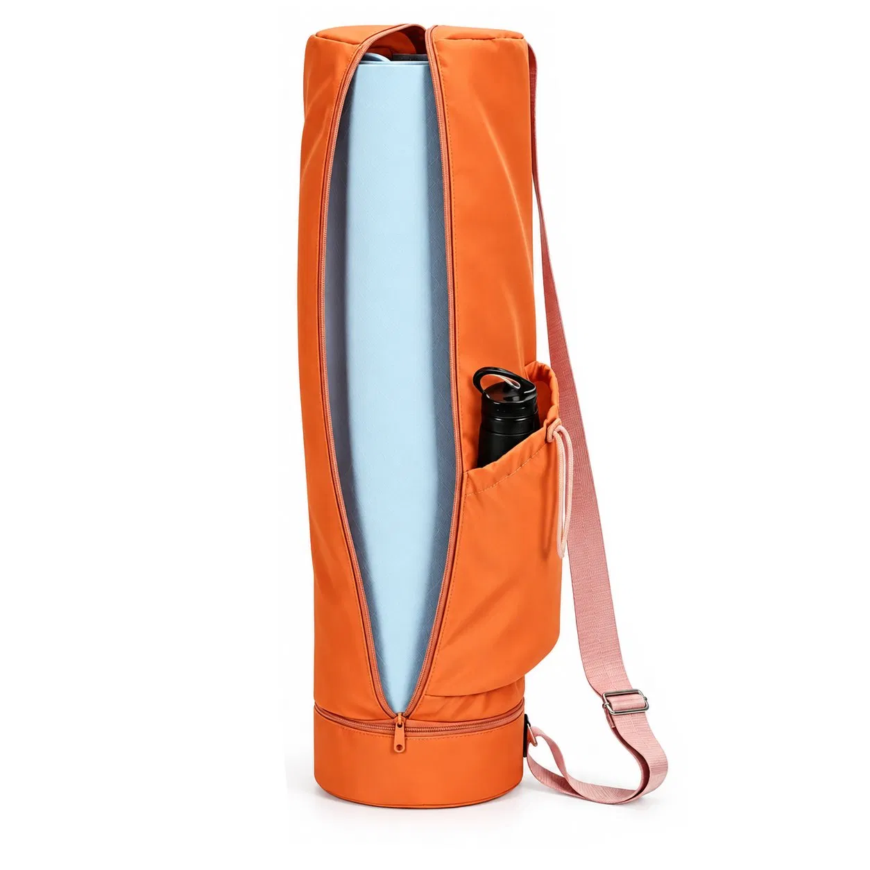 Custom Polyester Yoga Mat Carrier Bag Gym Sling with Bottle Pocket Wet Clothes Compartment