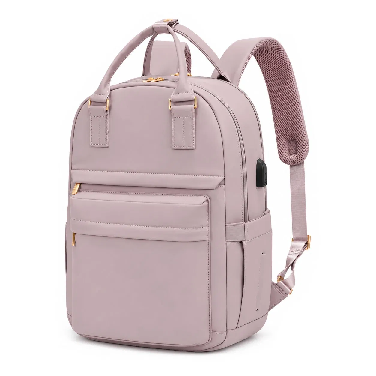 Custom Logo Nylon Double Zipper Large Capacity Business Travel Laptop Backpack