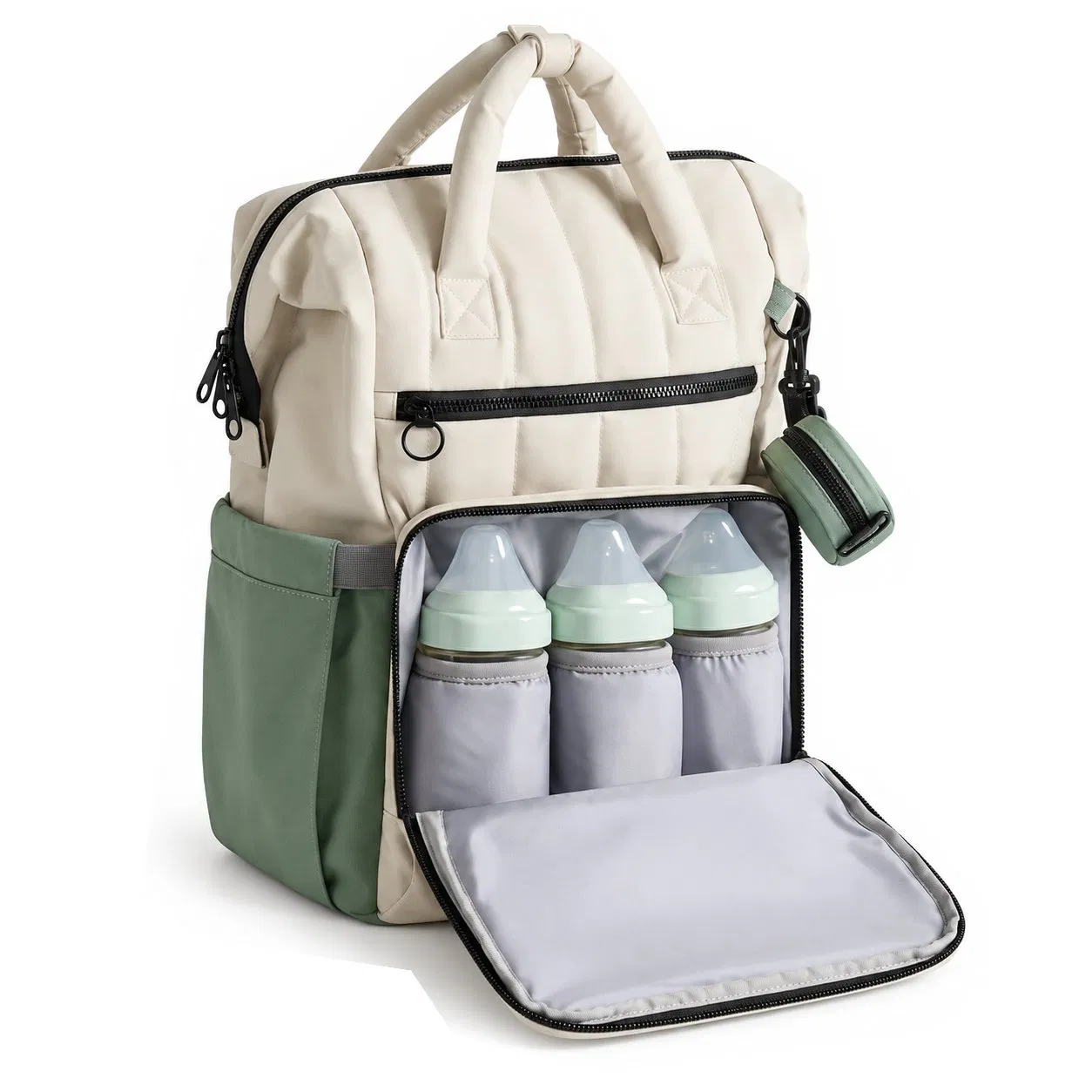 Custom Logo Large Capacity Nylon Diaper Backpack Travel Mommy Bag with Mini Coin Bag