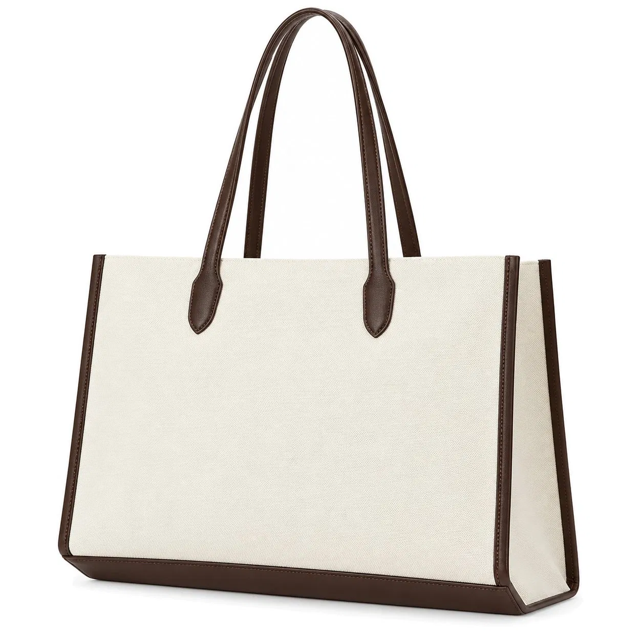 Custom Logo Canvas Knit Tote Bag with Zipper Pocket Shopping Handbag