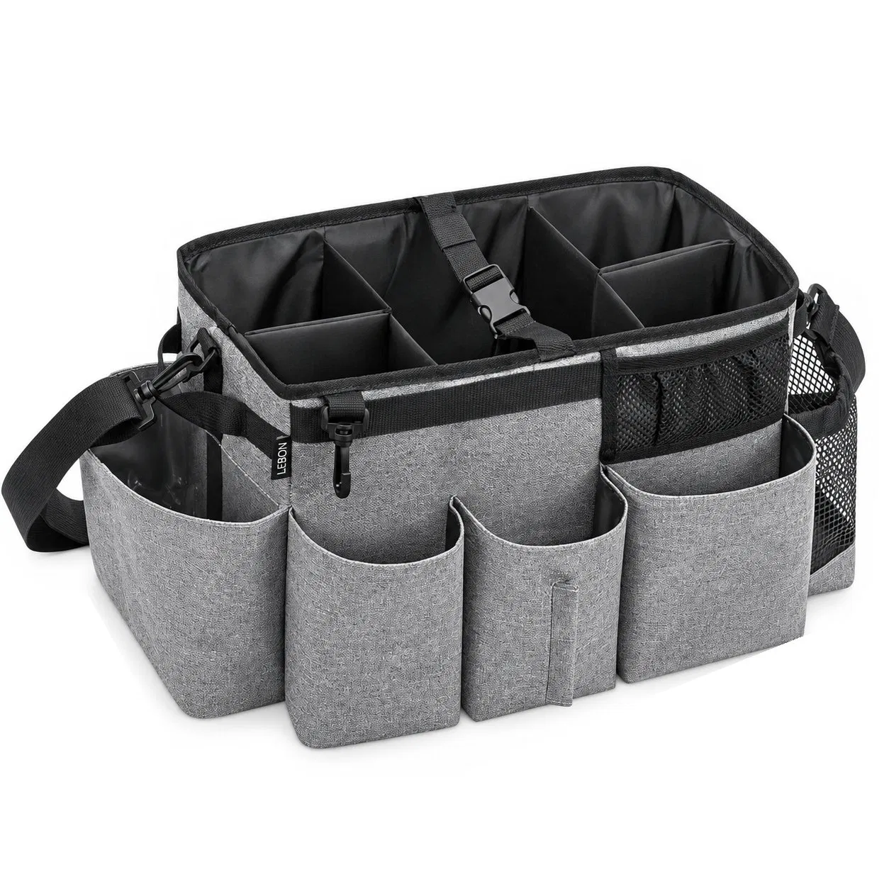 Custom Polyester Cleaning Caddy Bag with Zipper and Multiple Compartments