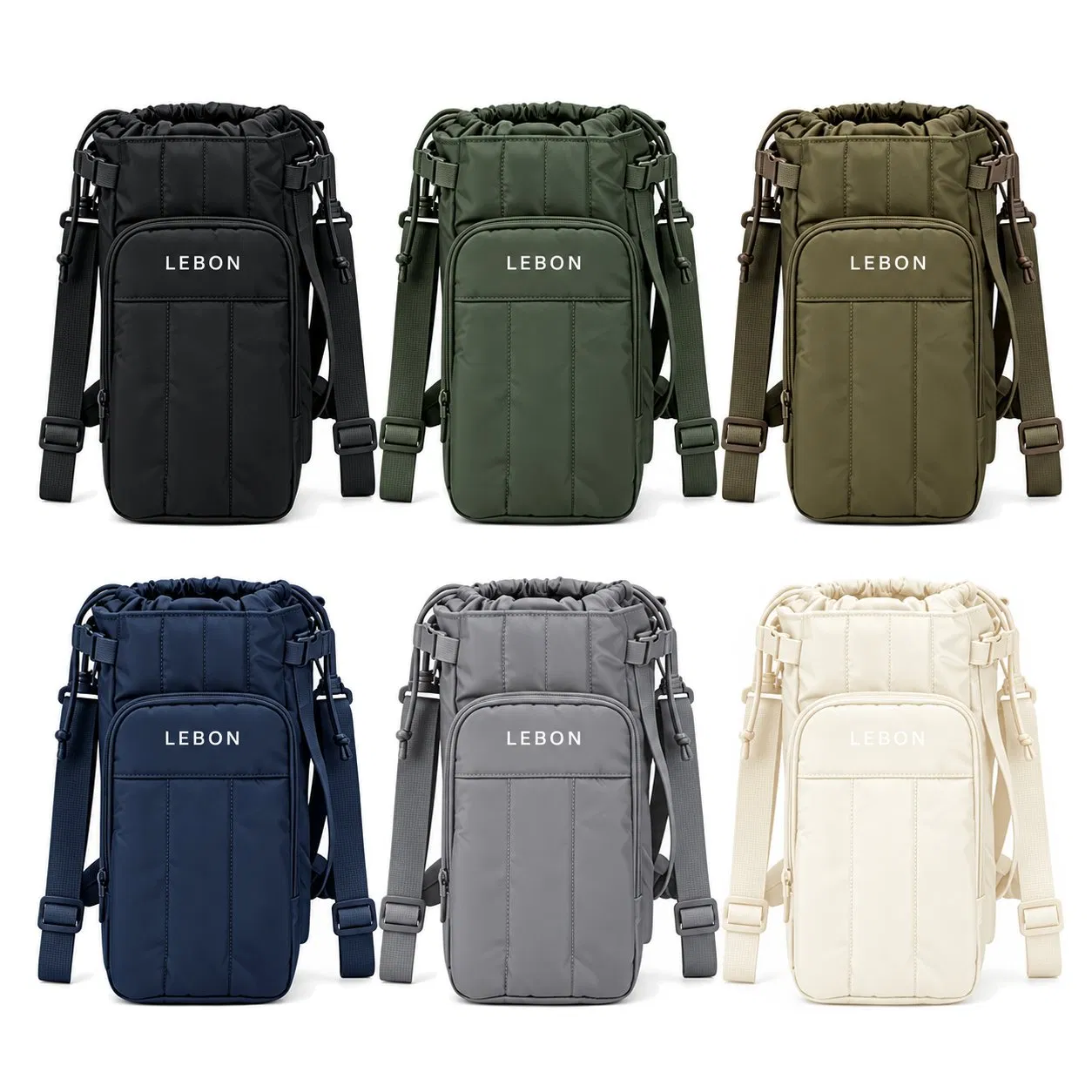 Polyester Water Bottle Crossbody Bag with Adjustable Strap for Hiking