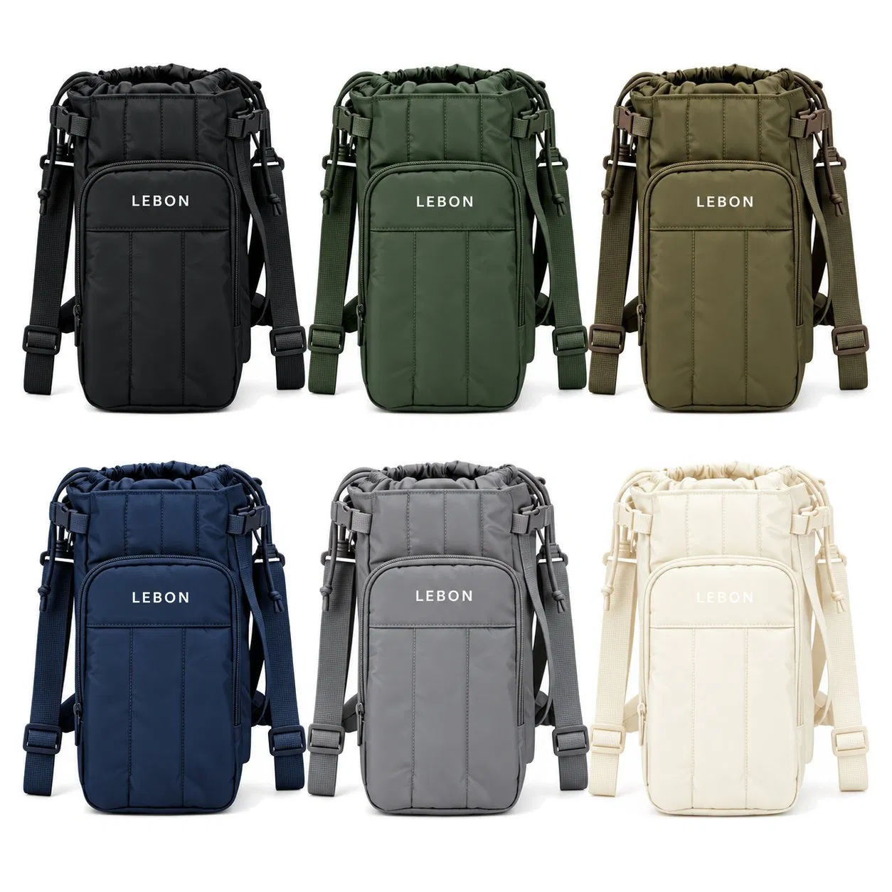 Polyester Water Bottle Crossbody Bag with Adjustable Strap for Hiking