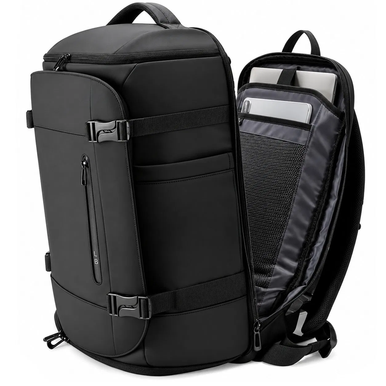 Custom Nylon Laptop Travel Backpack with Shoe and Wet Compartments