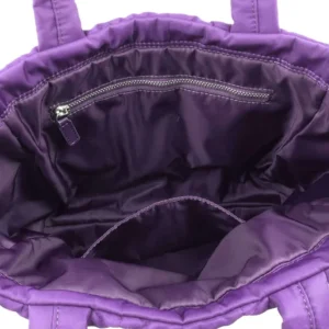 Custom Quilted Nylon Tote Bag with Interior Zipper Pocket