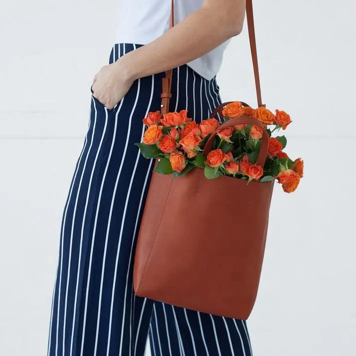 Custom Pebbled Tote Bag with Twin Handles and Adjustable Shoulder Strap