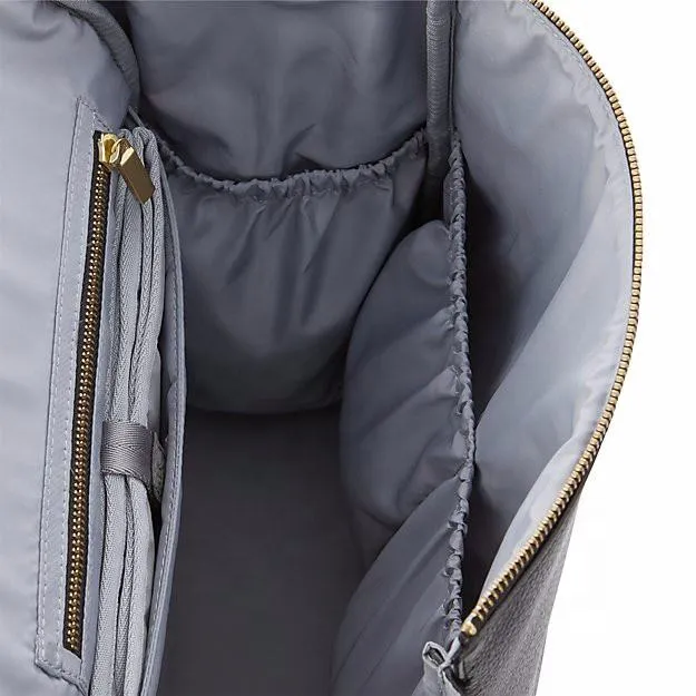 Custom PU Diaper Backpack with Front Zipper Pocket and Bottle Pockets