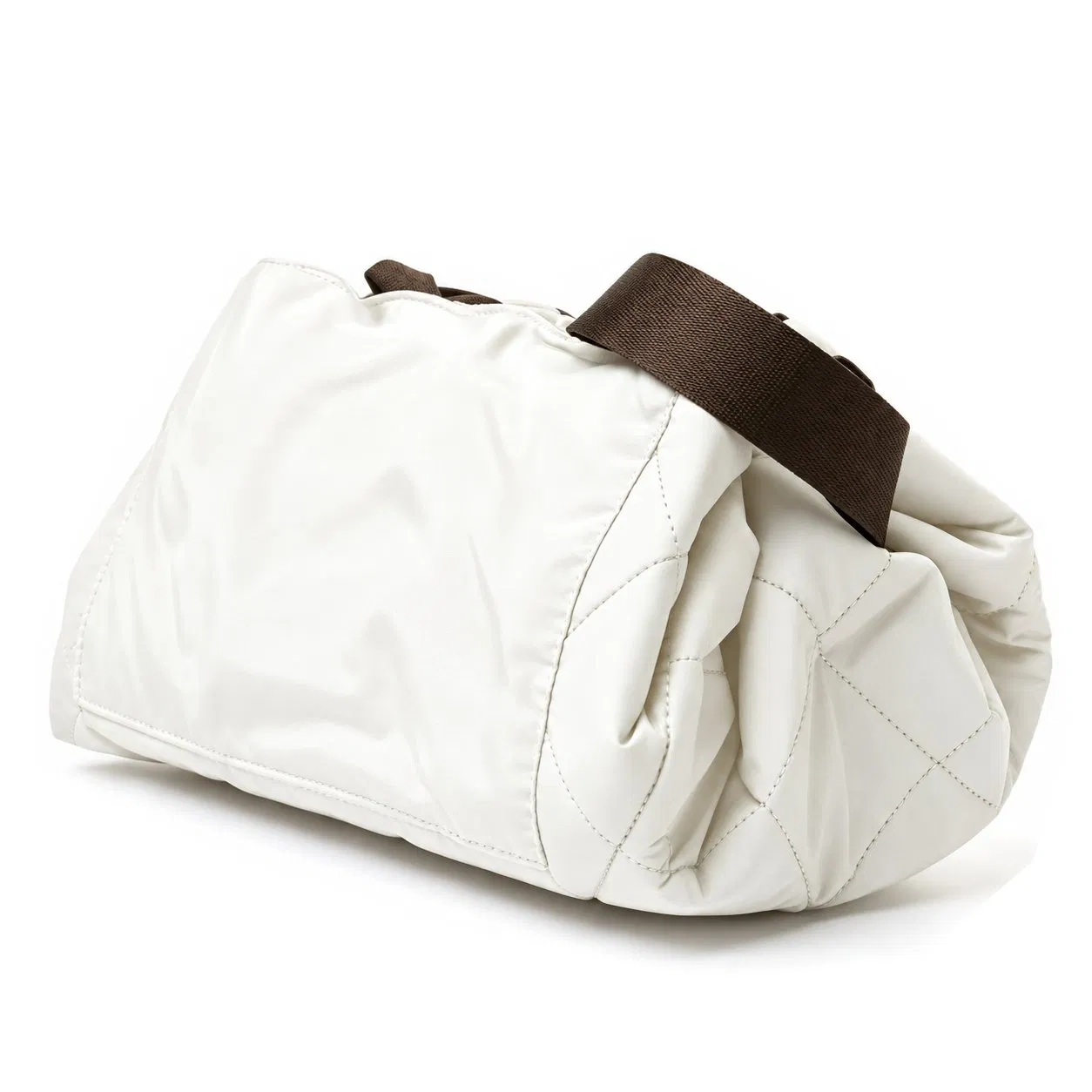 Custom Quilted Drawstring Storage Pouch Portable Polyester Toiletry Organizer Bag