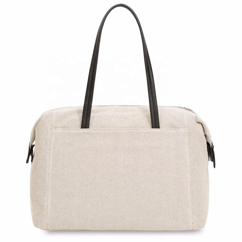 Custom Two Tone Shoulder Tote Bag with Front Zipper Pocket
