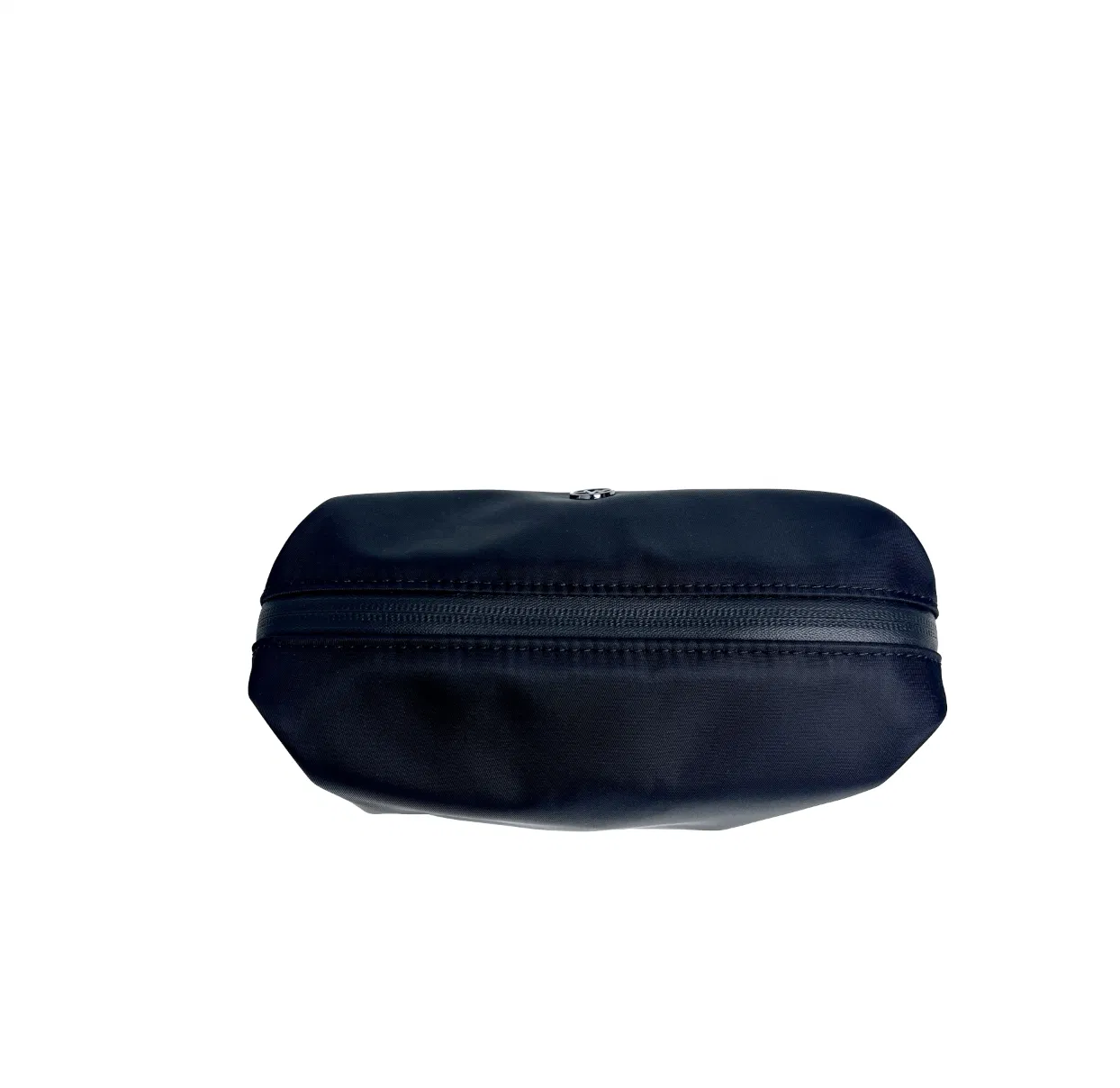Custom Black Polyester Makeup Bag with Top Zipper and Gusset Base