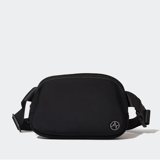 Custom Neoprene Waist Bag with Adjustable Crossbody Strap and Rear Zipper Pocket